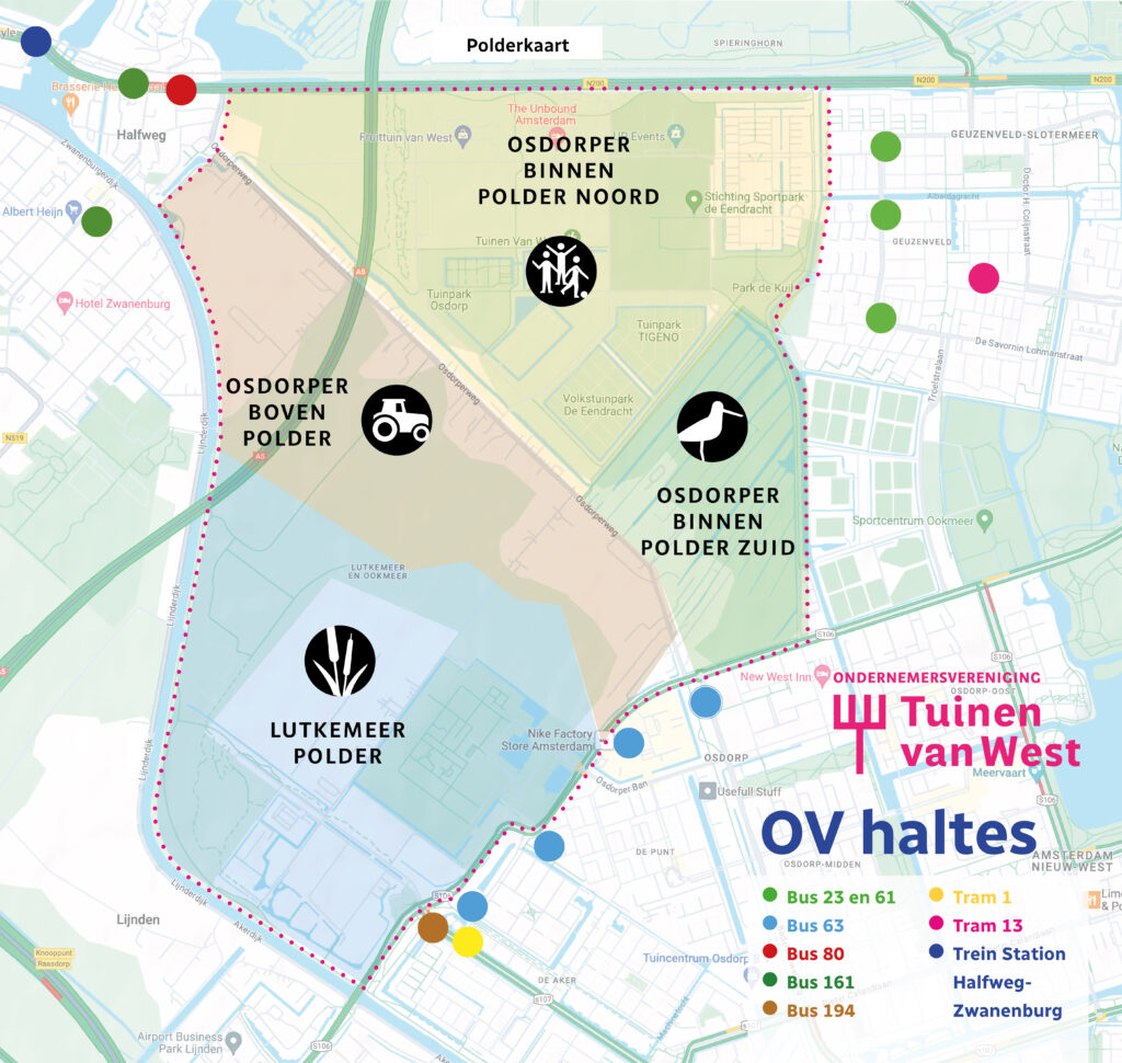 plattegrond Tuinen van West, bron: tuinenvanwest.nl